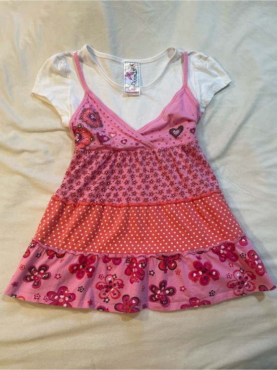 Knitworks Tops - Y2K pink babydoll floral layered top
